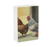 Italian Chickens Cigarette Case, Plastic Waterproof Shockproof, Airtight Push Open Cigarette Box, Capacity King Size Cigarette Holder, Portable Cigarette Container for Outdoor Travel Camping Office