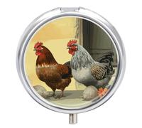 Italian Chickens Pill Box Cute Medicine Organizer Travel Pillbox Waterproof Portable Pill Container Holder to Hold Vitamins Medication Fish Oil and Supplements