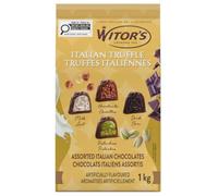 Italian Chocolate Truffles Mixed Assortment, Milk, Hazelnut, Dark and Pistachio, 1 kg, Individually Wrapped (1x1KG)