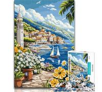 Italian Cityscape Jigsaw Puzzles for Adults Teenagers Jigsaws Puzzle,Help The Brain Exercise Addictive Toys to Cultivate Patience A Work of Art (50x75cm)
