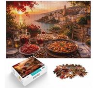 Italian Coastal Feast at Sunset 1000 Piece Jigsaw, 1000pcs (52x38cm)