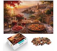 Italian Coastal Feast at Sunset, Jigsaw for Adults, 1000 Pieces, 1000pcs (75x50cm)