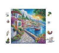 Italian Coastal Town 100 Pc Classic Jigsaw Puzzle Puzzle for Adults Hard Challenging Hobby Home Decor Poster Sturdy Creativity & Gift Giving 28x28cm