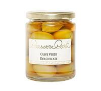 Italian cocktail green olives - 314 ml glass jar, 170 g drained weight - made in Sicily by Conserve Conti - artisan production