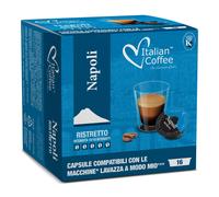 Italian Coffee, 128 Coffee Capsules Compatible with Lavazza A Modo Mio - Napoli Ristretto Espresso, 100% Robusta - Intense Taste and Full Body