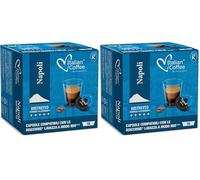 Italian Coffee, 128 Coffee Capsules Compatible with Lavazza A Modo Mio - Napoli Ristretto Espresso, 100% Robusta - Intense Taste and Full Body (Pack of 2)