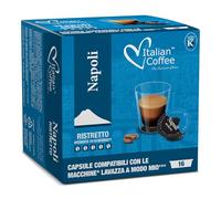 Italian Coffee, 128 Coffee Capsules Compatible with Lavazza A Modo Mio - Napoli Ristretto Espresso, 100% Robusta - Intense Taste and Full Body