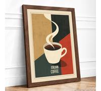 Italian Coffee Poster Vintage Framed Wall Art Print A2 (59.4×42cm)
