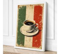 Italian Coffee Retro Canvas Wall Art Print 30x20 Inch