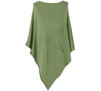 Italian Collection Ladies Women Lagenlook Quirky Soft Knit Ribbed Star Poncho Cape Wrap Kaftan Sweater Jumper Top One Size Plus UK 8-22 (Khaki, one Size fit to (8-20))