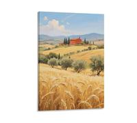 Italian Countryside Scenery Wall Art Canvas 3D Wall Picture Painting, Vintage Farm Artwork Large for Living Room Bedroom Bathroom Office Home Decor 16x24inch(40x60cm)