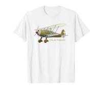 Italian CR.42 Falco WWII Biplane Fighter Diagram Value Graphic T-Shirt, Men, White, L