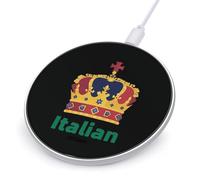 Italian Crowned Italy Funny Charger Pad with USB Cable | 10W Max Fast Charging Stand Fit for Most Cell Phone (No AC Adapter)