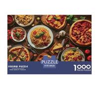 Italian Cuisine Dining Table 1000 Piece Jigsaw Puzzle Paper for Adults Retro Restaurant Style Focus Relaxation Home Decor 38x26cm/1000pcs