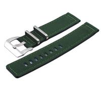 Italian Design 20mm Green Canvas Genuine Leather Backing Replacement Band