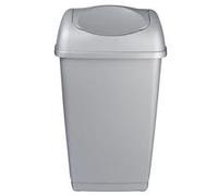 ITALIAN DESIGN 50 LITRE SWING TOP BIN /CREAM/BLACK/SILVER/ DUSTBIN / RUBBISH BIN / KITCHEN / HOME / BATHROOM (SILVER)
