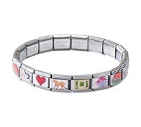 Italian Design Charm Bracelets for Women - Modular Stainless Steel Bracelet - Adjustable Pendant for Beach Wedding Travel, riferimento alla descrizione, Stainless Steel, Please refer to