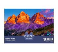 Italian Dolomites Seceda Wooden Jigsaw Puzzle Waterproof 1000 Piece Puzzles for Adults Fun Challenging Games