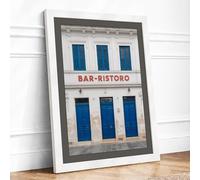 Italian Doors and Text Minimalist Framed Wall Art Print A2 White