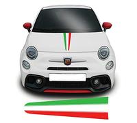 Italian Flag Bonnet Stripe Car Vinyl Decal Sticker Graphic Compatible With Fiat 500, 595, 695 Abarth