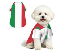 Italian flag Breathable Hawaiian Dog Shirt Summer Button Up Top for Small Medium Dogs M