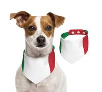 Italian Flag Cotton Dog Bandanas - Washable Cotton Handkerchief Scarf Triangle Bandana for Small Medium Large Dog,Cat, Black