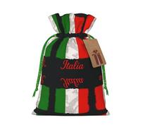 Italian Flag Drawstring Gift Bags Small Item Treats Wrapping Storage Bags Christmas Birthday Party Holiday