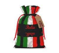 Italian Flag Drawstring Gift Bags Small Item Treats Wrapping Storage Bags Christmas Birthday Party Holiday