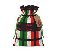 Italian Flag Drawstring Gift Bags Small Item Treats Wrapping Storage Bags Christmas Birthday Party Holiday