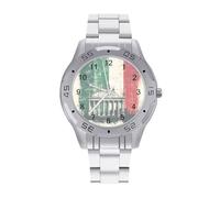 Italian Flag Italy Business Stainless Watch Fashion Designer Wristwatch Easy Reader Analog Watches Gifts for Men