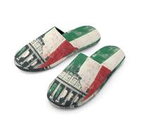 Italian Flag Italy Men's Cozy House Slippers Winter Warm Shoes with Anti-Slip Sole for Travel Indoor Outdoor