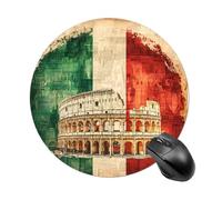 Italian Flag Italy Mouse Pad with Non-Slip Rubber Round Waterproof Mousepads for Laptop Games Homework Office