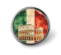 Italian Flag Italy Round Badge Pin Metal Memorial Brooch Button Lapel Pins for Backpack Wedding