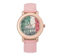 Italian Flag Italy Women Simplicity Watch with Leather Strap Easy Reader Ladies Wristwatch