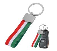 Italian Flag Keychain,Italy Keyring,Motorbike Keyring,Canvas and Metal Ring, Rustproof and Fade-Resistant, Stylish Auto Keychain,Unique Design,Perfect Italian Gifts for Men and Women
