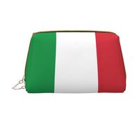 Italian Flag Leather Hand-Held Zipper Makeup Bag Storage Bag Portable Lipstick Pouch Toiletry Bag