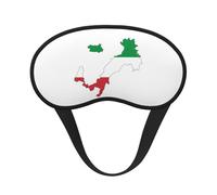 Italian Flag Map Print Black Out Eye Mask for Sleeping Airplane, Sleep Mask Polyester for Home and Travel