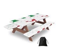 Italian Flag Map Print Camping Essentials Waterproof Camping Table And Bench Cover With Drawstring Bag 183 Cm