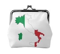 Italian Flag Map print Coin Purse Small Change Purse Card Holder Coin Pouch Small Wallet for Women and Men, Black, One Size, Vintage