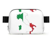Italian Flag Map Print Fanny Packs for Women Cross Body Bag Waterproof Belt Bag with Adjustable Strap and Zipper