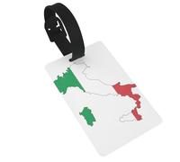 Italian Flag Map Print Luggage Tags Quick Install Airplane Travel Essentials for Suitcases Durable PVC Bag Tag