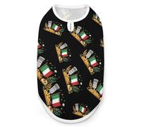Italian Flag Pizza Food Funny Dog Shirts Sleeveless Pet Tank Top Comfort Pets Clothes Vest for Small Medium Dogs Cat XL