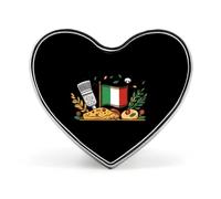 Italian Flag Pizza Food Heart Metal Brooches Small 1" Badge Pin Decorative Lapel Pins Gift Clothing Hat Accessory