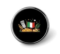 Italian Flag Pizza Food Round Metal Brooches Small 1" Badge Pin Decorative Lapel Pins Gift Clothing Hat Accessory