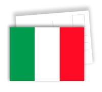 Italian Flag Postcards - Tricolour Iconic Design - For Lovers of Italy | Set of 10 Flat Postcards (A6) - Writeable Back