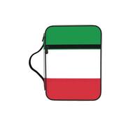 Italian Flag Print Book Protector Holder Case, Study Bible Carrying Case With Multiple Internal Compartments