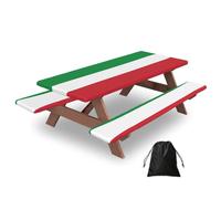 Italian Flag Print Camping Essentials Waterproof Camping Table And Bench Cover With Drawstring Bag 183 Cm