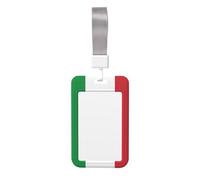 Italian Flag Print Card Badge Holder, with Detachable Soft Lanyard, for Office/Hospital/Factory