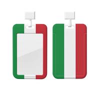 Italian Flag Print Card ID Badge Holder with Breakaway Lanyard,for Doctor Teacher Nurse Staff Office