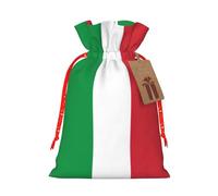Italian Flag Print Christmas Drawstring Holiday Candy Bag Xmas Sacks Reusable Wrapping Bags Party Favor